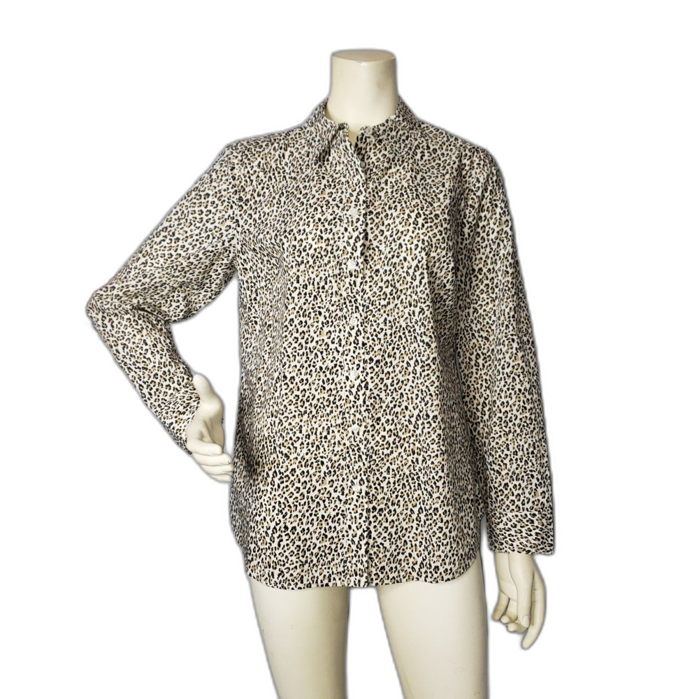 Talbots Leopard Print Pattern Button Up Dress Shi… - image 5